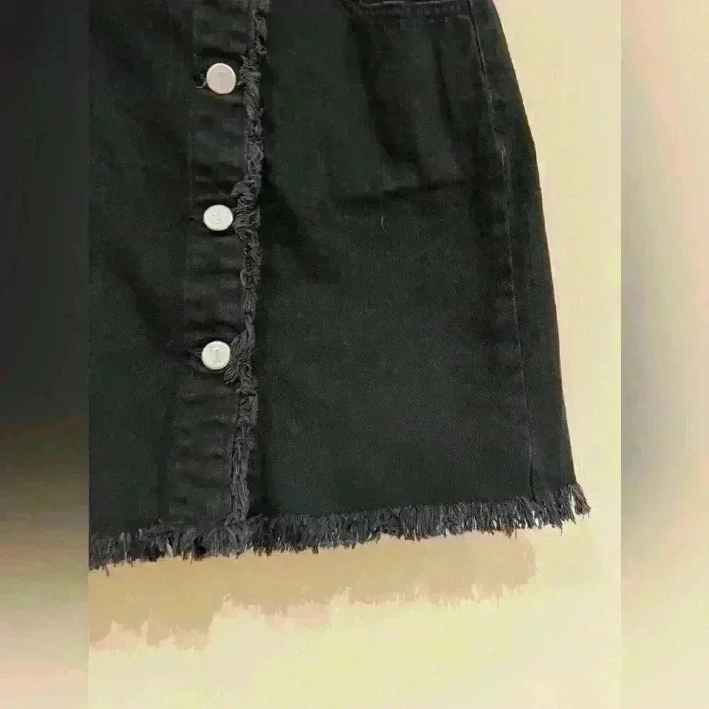 ANTHROPOLOGY Pilcro and the Letterpress Black Full Button Jean Skirt Size 4 - Picture 8 of 12